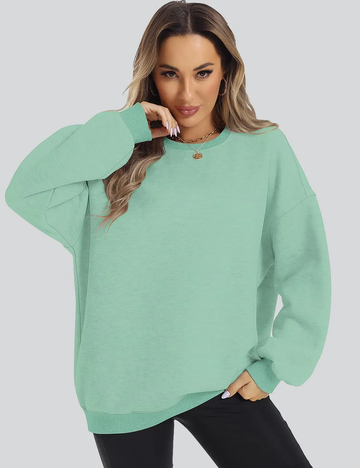 ROYLAMP Womens Oversized Sweatshirts Hoodies Fleece Crewneck Pullover Sweaters Top Fall Fashion Outfits Clothes 2025