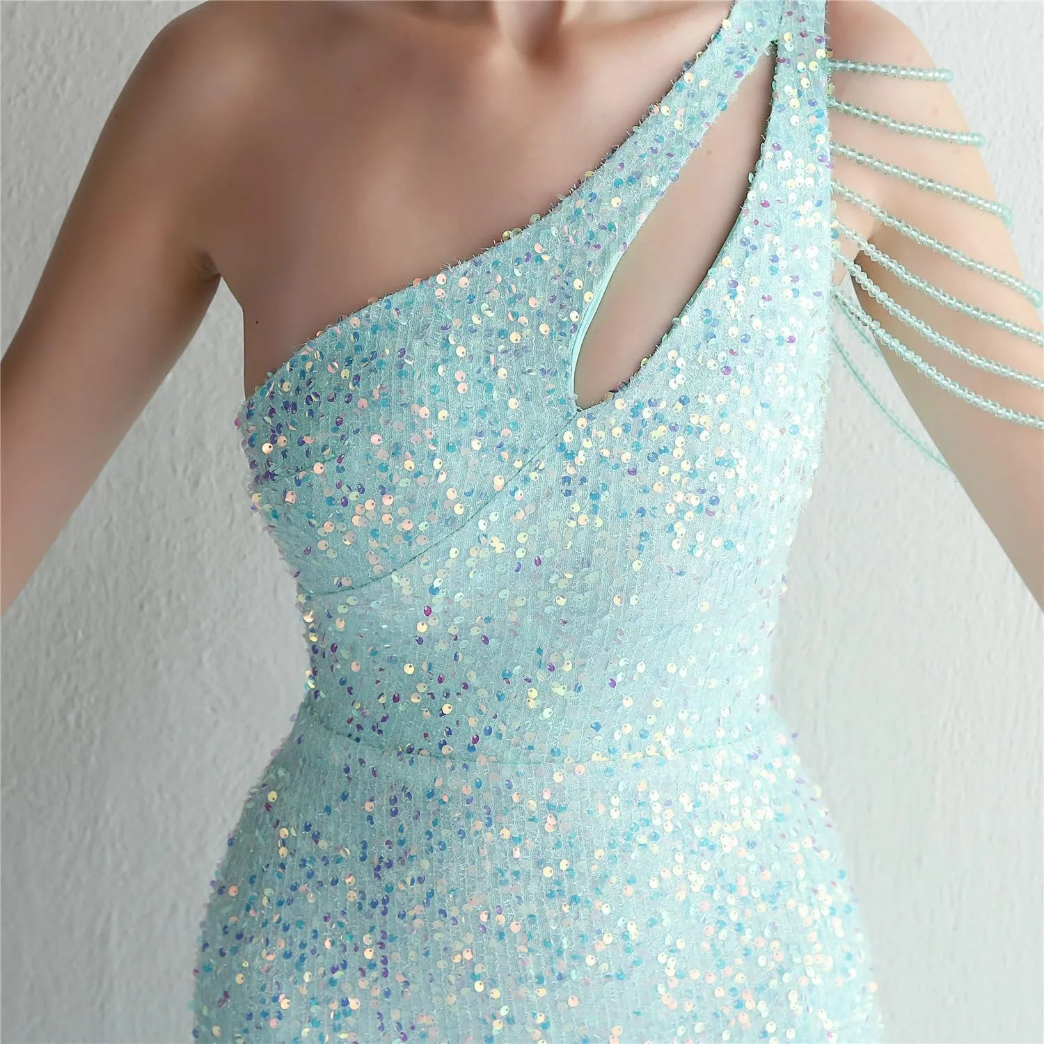 Sequin Long Plus Size Women's Performance Dress, Banquet Evening Dress(XXXX-Large)