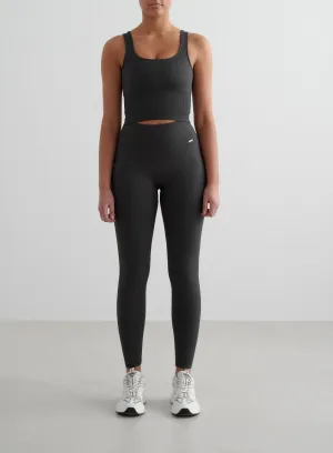 Shadow Grey Ribbed Seamless Petite Tights