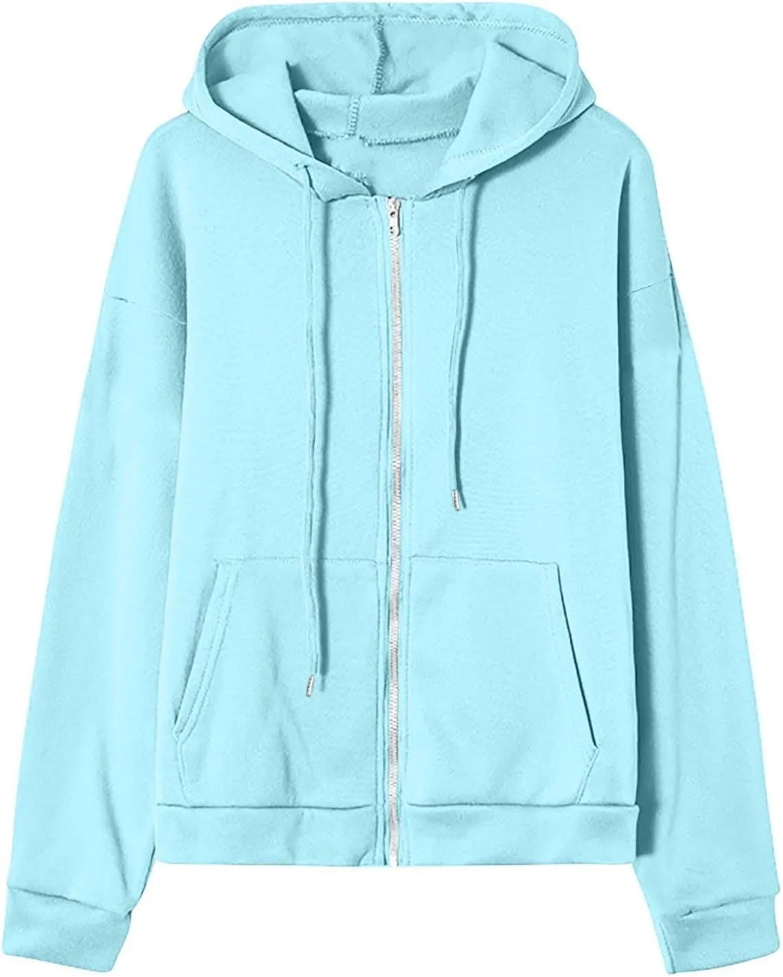 SHAOBGE Womens Zip Up Hoodies Long Sleeve Fall Oversized Sweatshirts Fleece Y2K Jacket with Pockets 2024 Fashion Clothes