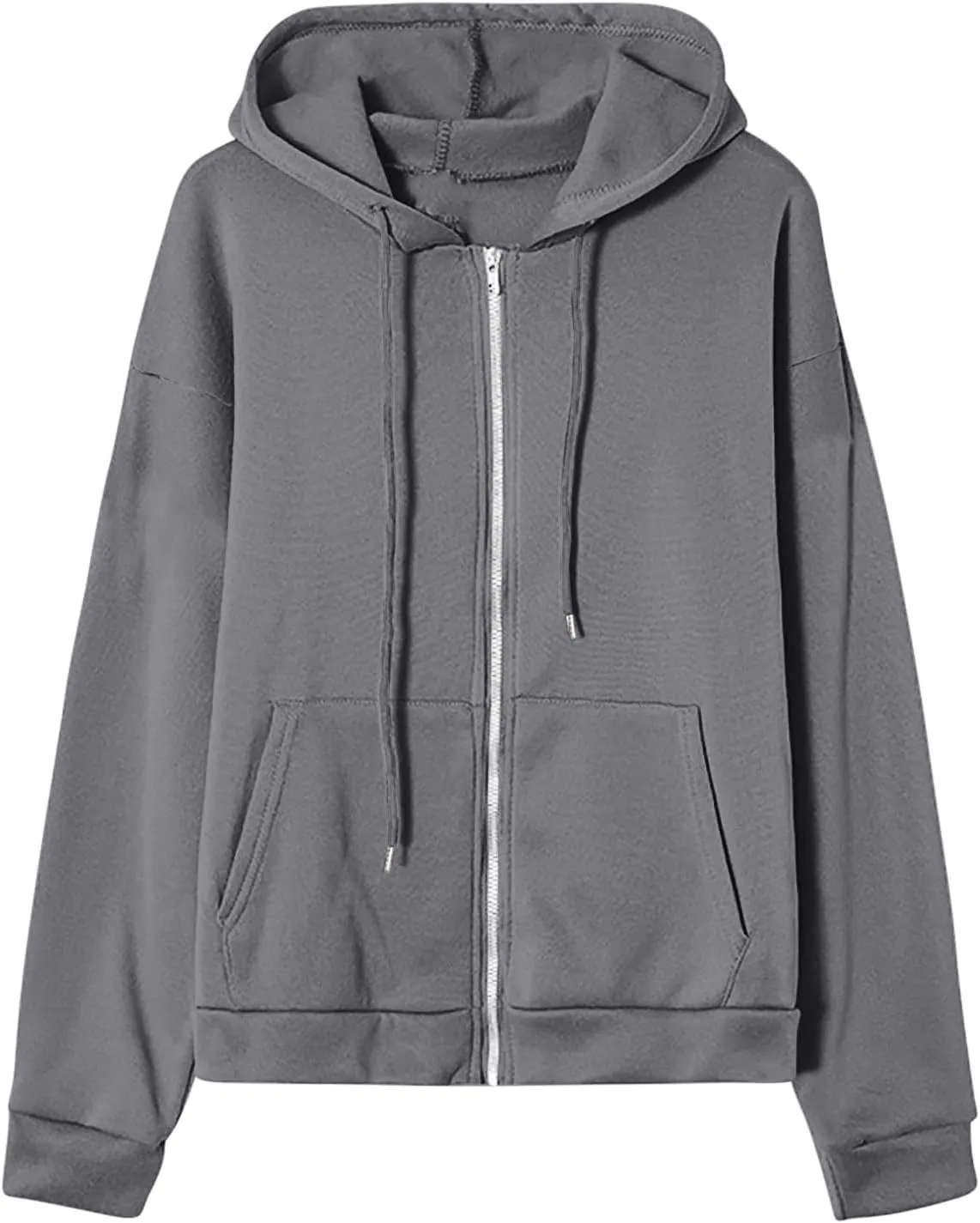 SHAOBGE Womens Zip Up Hoodies Long Sleeve Fall Oversized Sweatshirts Fleece Y2K Jacket with Pockets 2024 Fashion Clothes