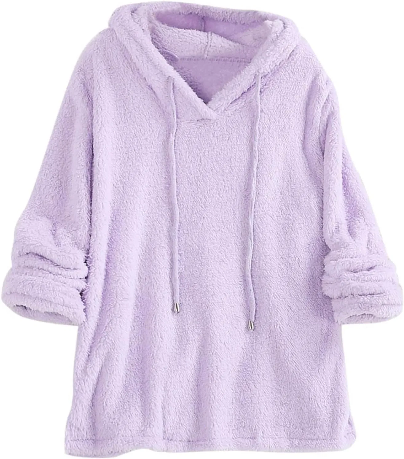 Sherpa Hoodies for Women Oversized Long Sleeve Fuzzy Fleece Sweatshirt Winter Warm Pullover Sweater Pajama Tops