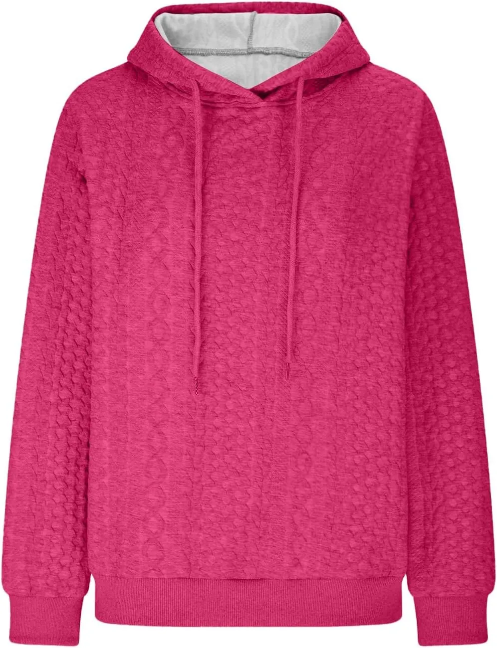 slqdgmryz Oversized Hoodies for Women Plus Size Cable Knit Sweater Loose Fit Drawstring Comfort Hoodie Preppy Sweatshirt