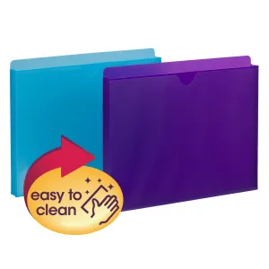 Smead Poly File Jacket, Straight-Cut Tab, 1" Expansion, Letter Size, Assorted Colors, 2 per Pack (89611)