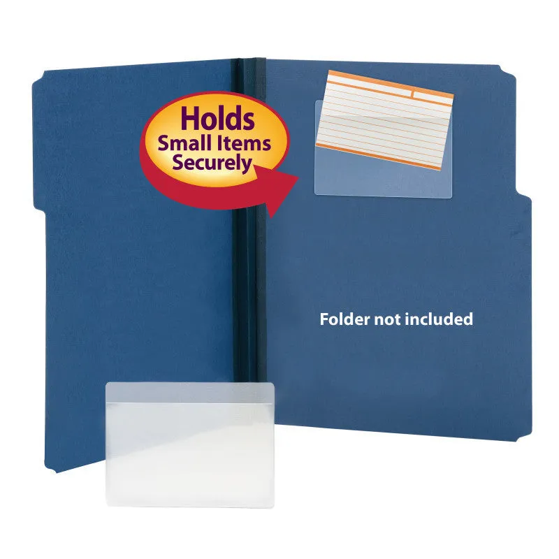 Smead Self-Adhesive Poly Pocket, Index Card Size (5-5/16" W x 3-5/8" H), Clear 100 Per Box (68153)