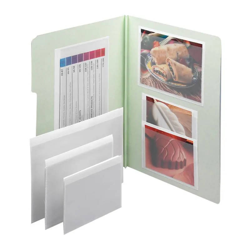 Smead Self-Adhesive Poly Pocket, Index Card Size (5-5/16" W x 3-5/8" H), Clear 100 Per Box (68153)