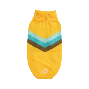 Stylish Alpine Dog Sweater - Yellow Turtleneck Pet Apparel