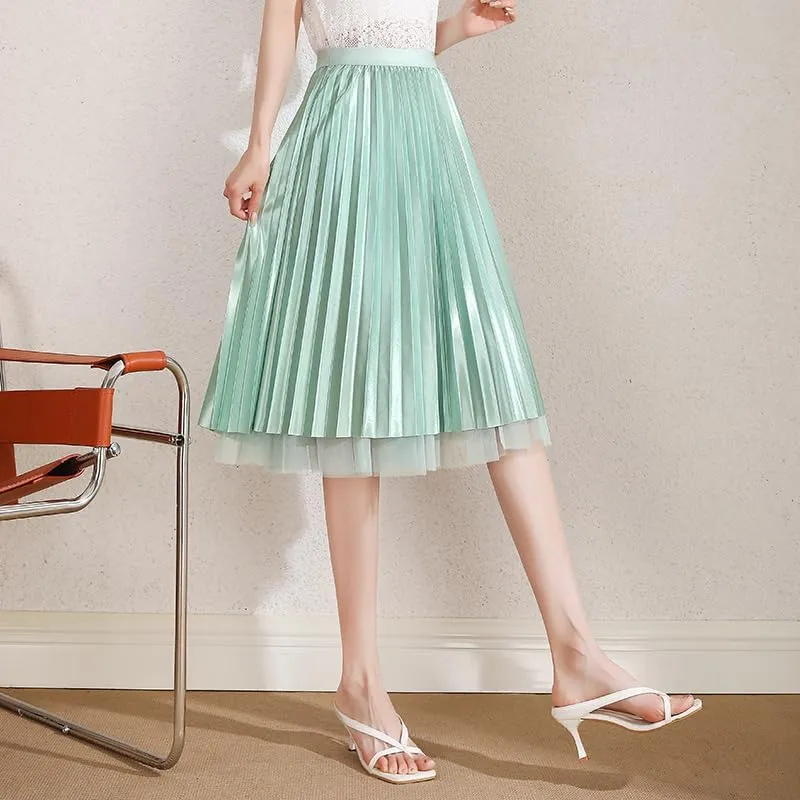 Summer Fashion Ladies' Mini Skirt, Street Style, for Office, Casual wear, Outing, Elastic Waist, Black and Pink.