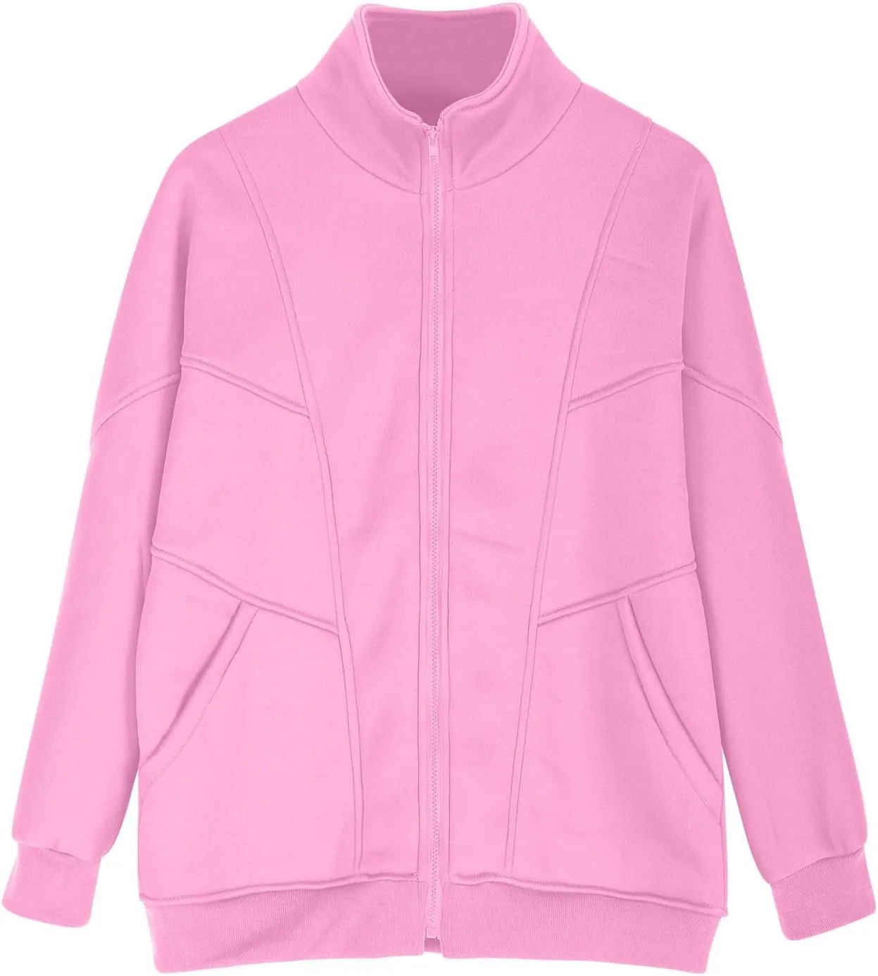 TANGNADE Women Hoodies Full Zip Up Oversized Sweatshirts with Pockets Casual Long Sleeve Thin Hooded Lightweight Jackets