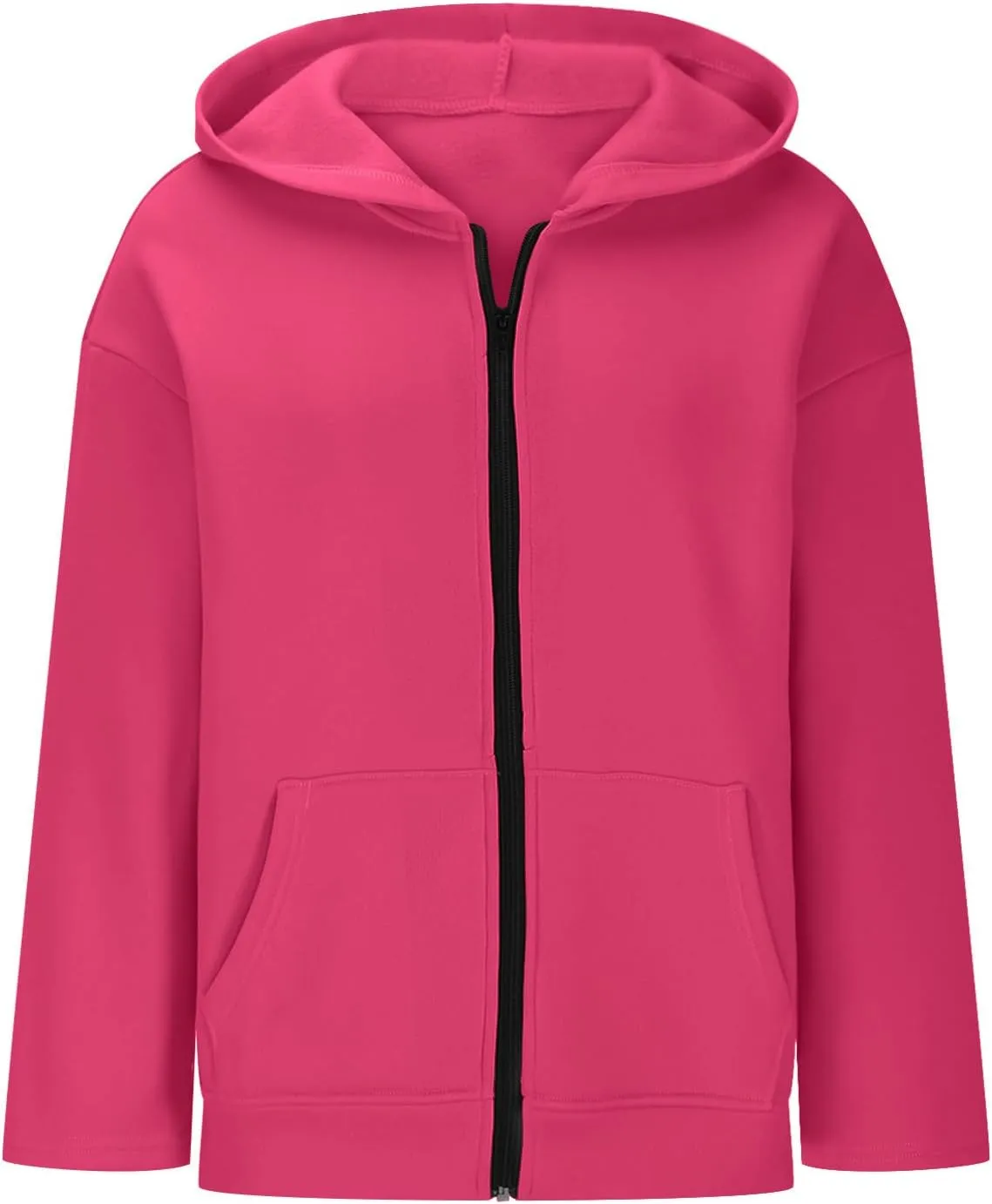 TANGNADE Women Hoodies Full Zip Up Oversized Sweatshirts with Pockets Casual Long Sleeve Thin Hooded Lightweight Jackets