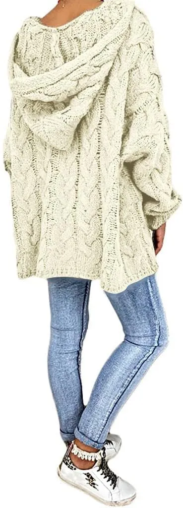 TANGNADE Womens Winter Sweaters Plus Size Hoodies Sweater Knit V Neck Tops Oversized Fashion Casual Long Sleeve Pullover