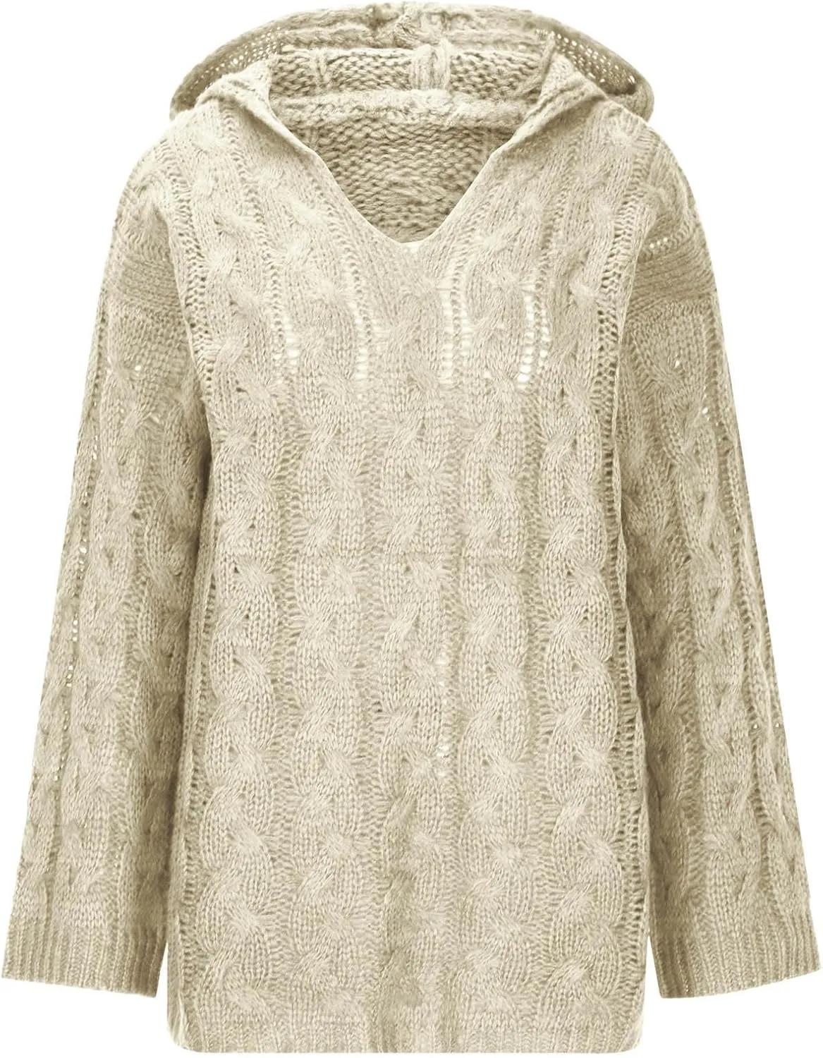 TANGNADE Womens Winter Sweaters Plus Size Hoodies Sweater Knit V Neck Tops Oversized Fashion Casual Long Sleeve Pullover