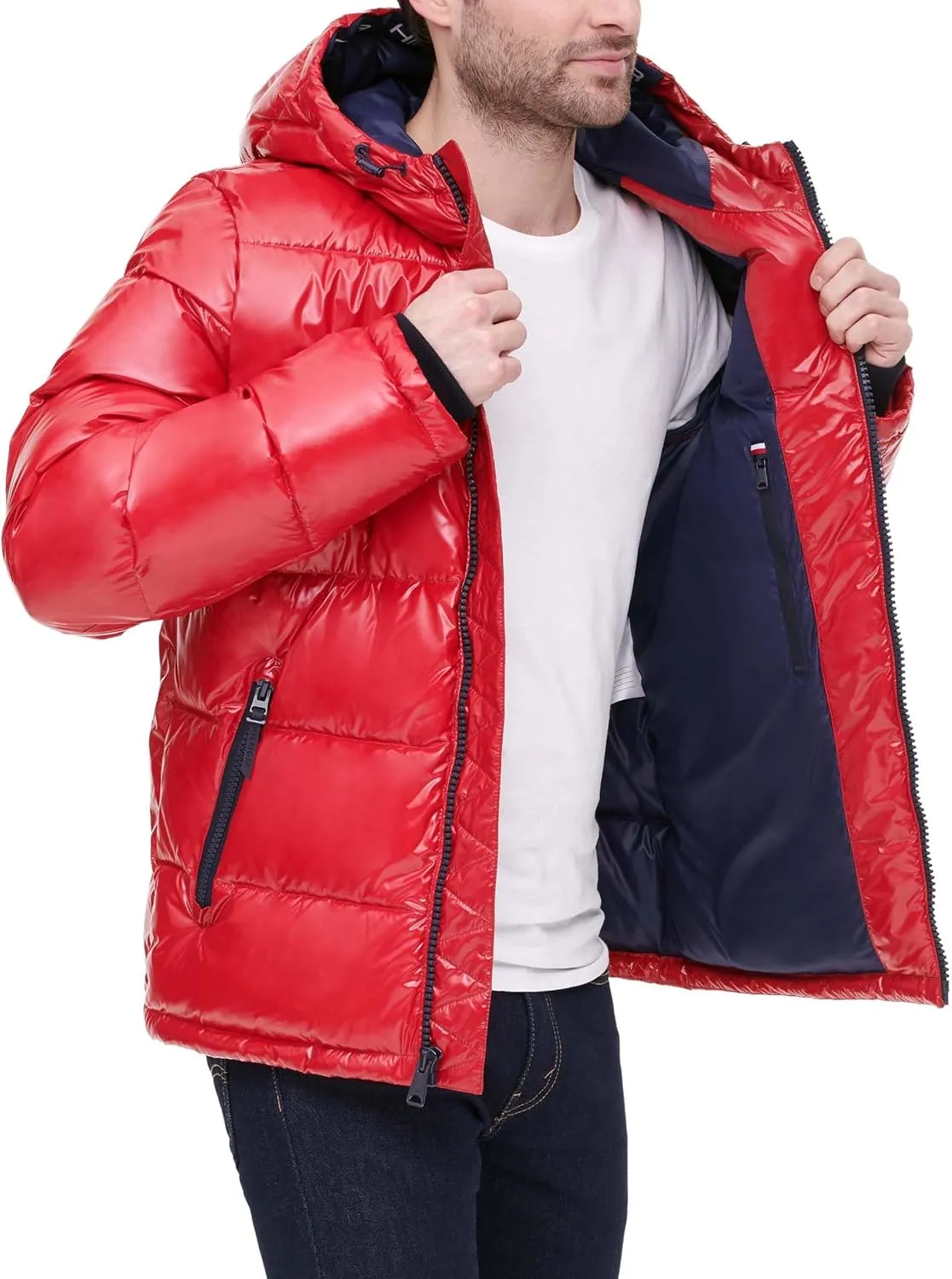 Tommy Hilfiger Mens Hooded Puffer Jacket (Standard and Big & Tall)