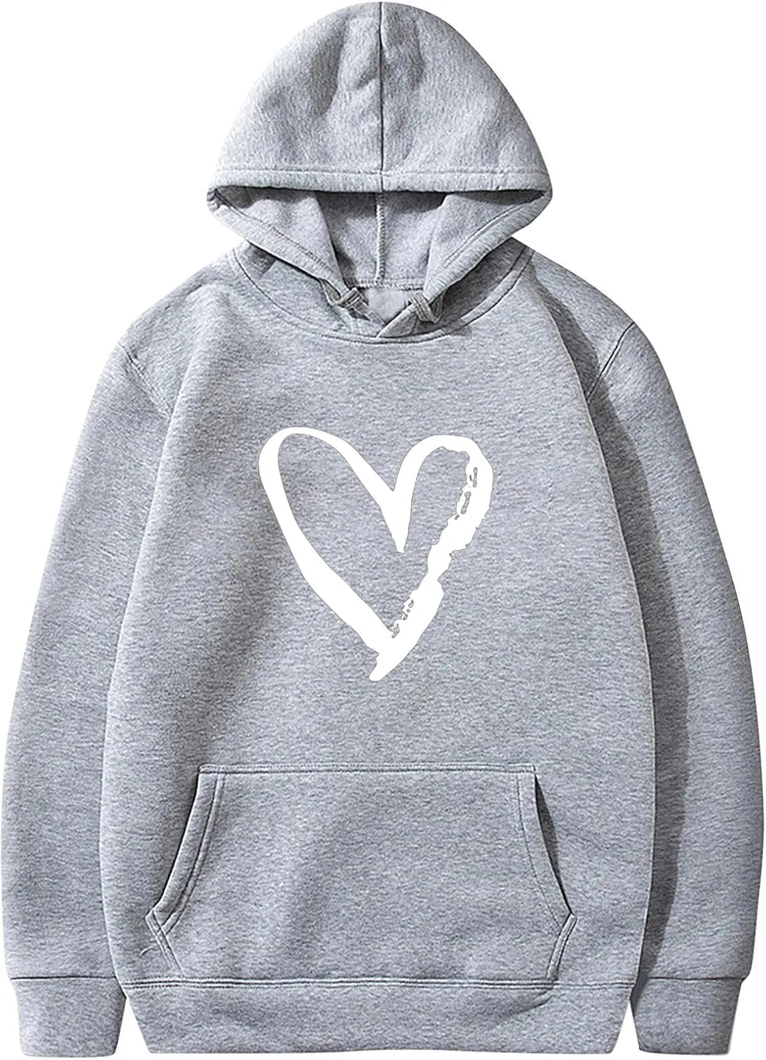Valentines Hoodies For Women Dressy Casual 2025 Love Heart Print Oversized Fleece Hooded Pullover Sweatshirts
