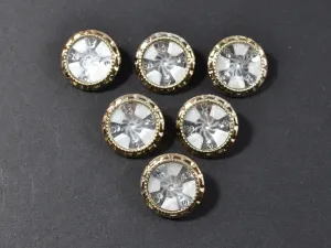 White Geometric Designer Acrylic Buttons
