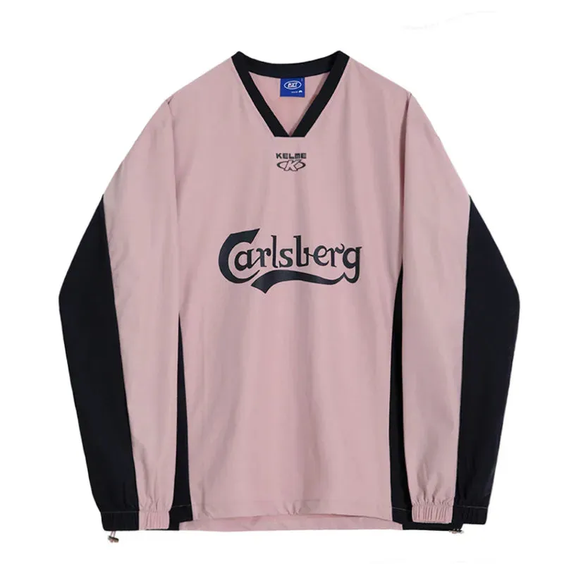 Wiaofellas  -  Men's Clothing Spring V-neck Print Sweatshirt Ins Trendy Fashion Korean Streetwear Loose Sweatshirts Tops