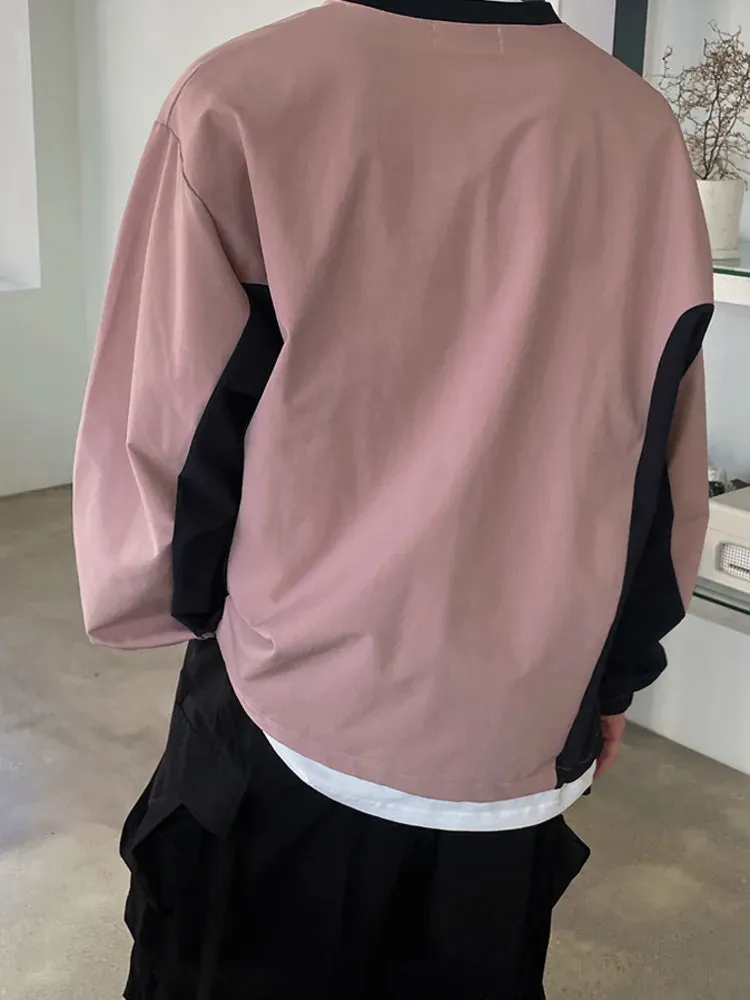 Wiaofellas  -  Men's Clothing Spring V-neck Print Sweatshirt Ins Trendy Fashion Korean Streetwear Loose Sweatshirts Tops