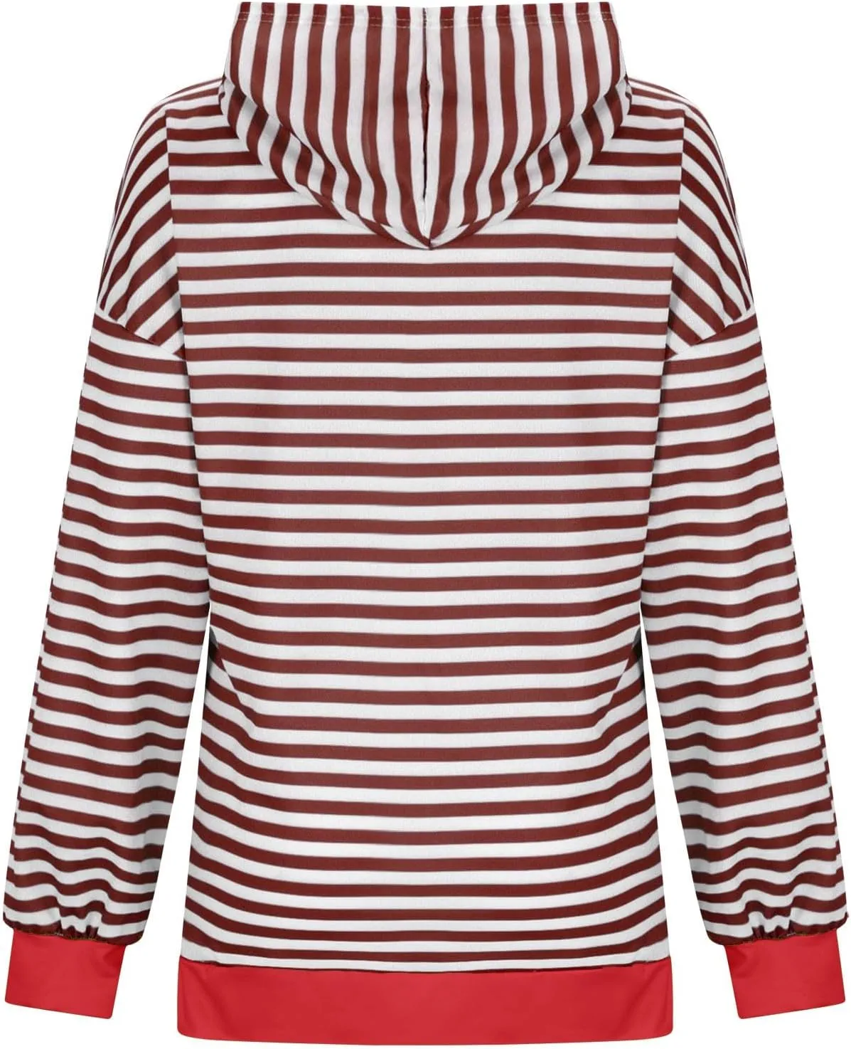Women 2024 Striped Hoodies Sweatshirt Drawstring Cute Pullover Sweatshirts Long Sleeve Shirts Tops Trendy Fall Clothes