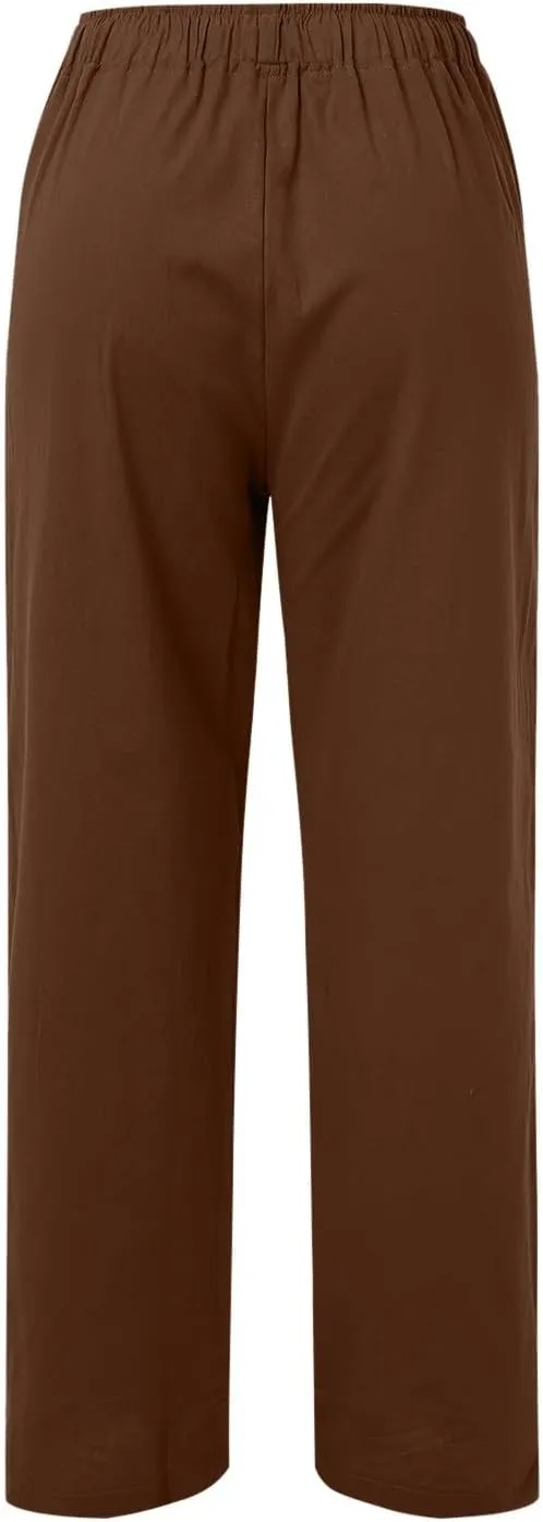 Womens Cargo Sweatpants Winter Wide Sports Jeans with Pockets Elastic Waist Elastic Waist