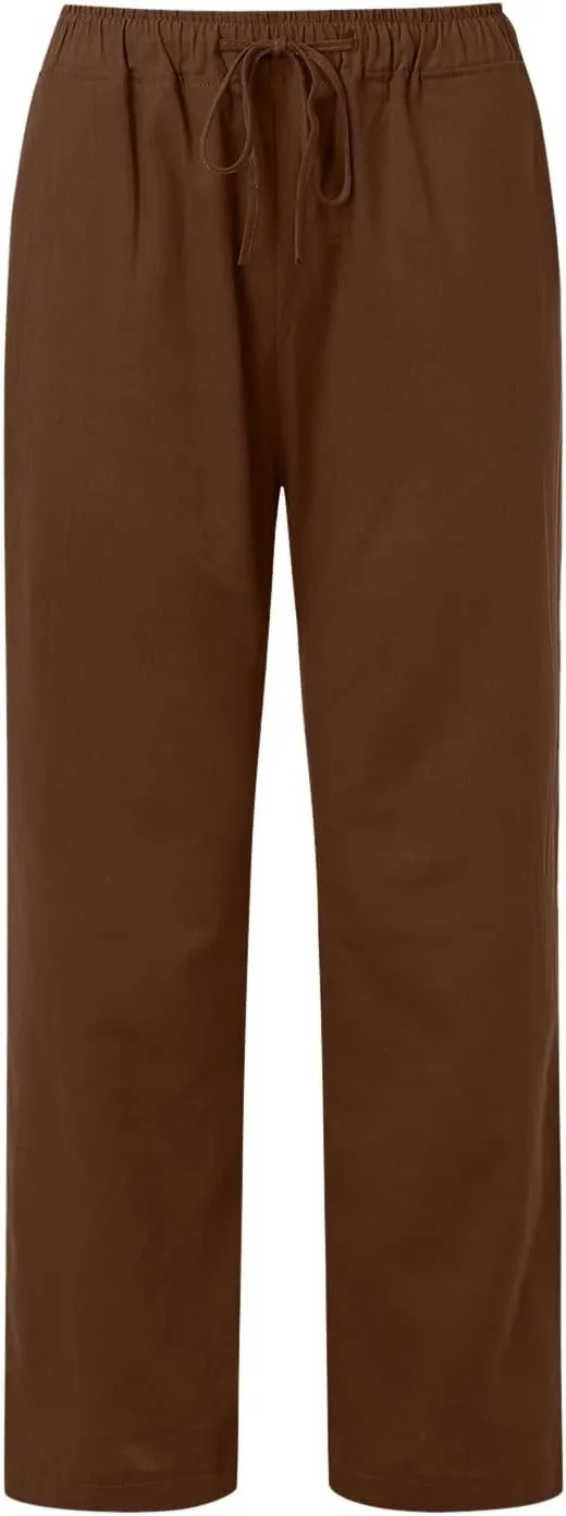 Womens Cargo Sweatpants Winter Wide Sports Jeans with Pockets Elastic Waist Elastic Waist
