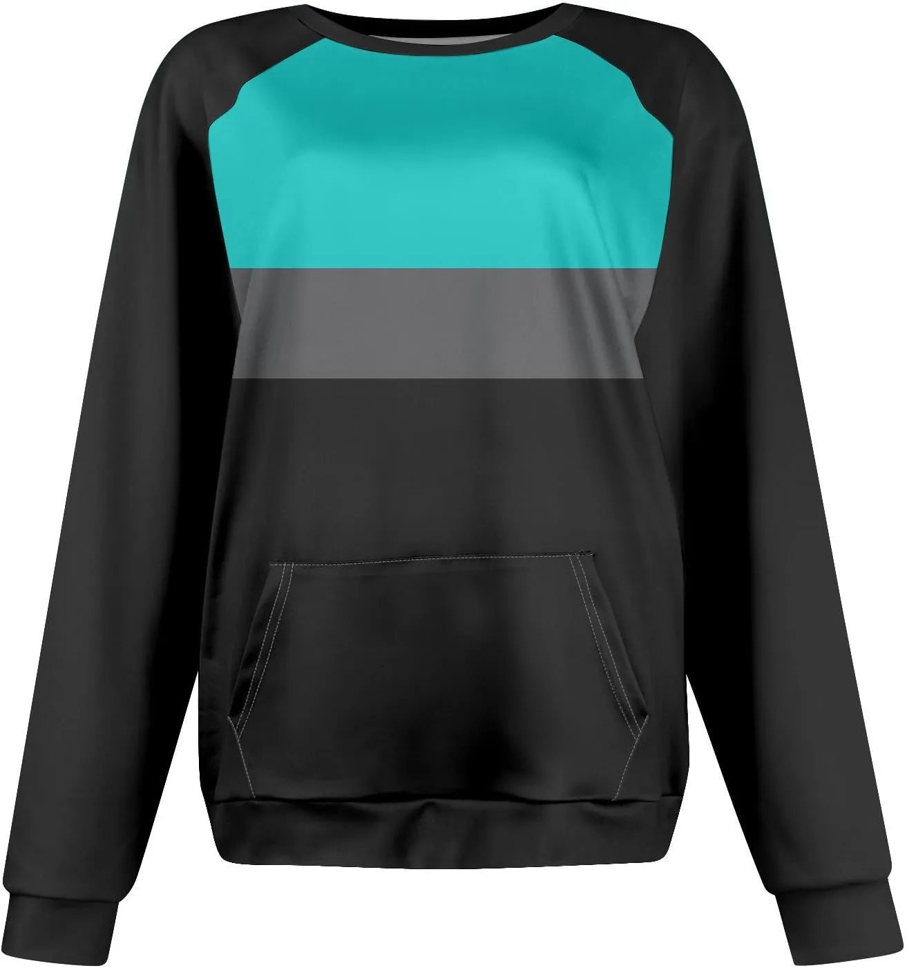 Womens Crewneck Sweatshirt Pullover Trendy Sweatshirts Cute Long Sleeve Y2k Fall Tops Outfits with Pockets