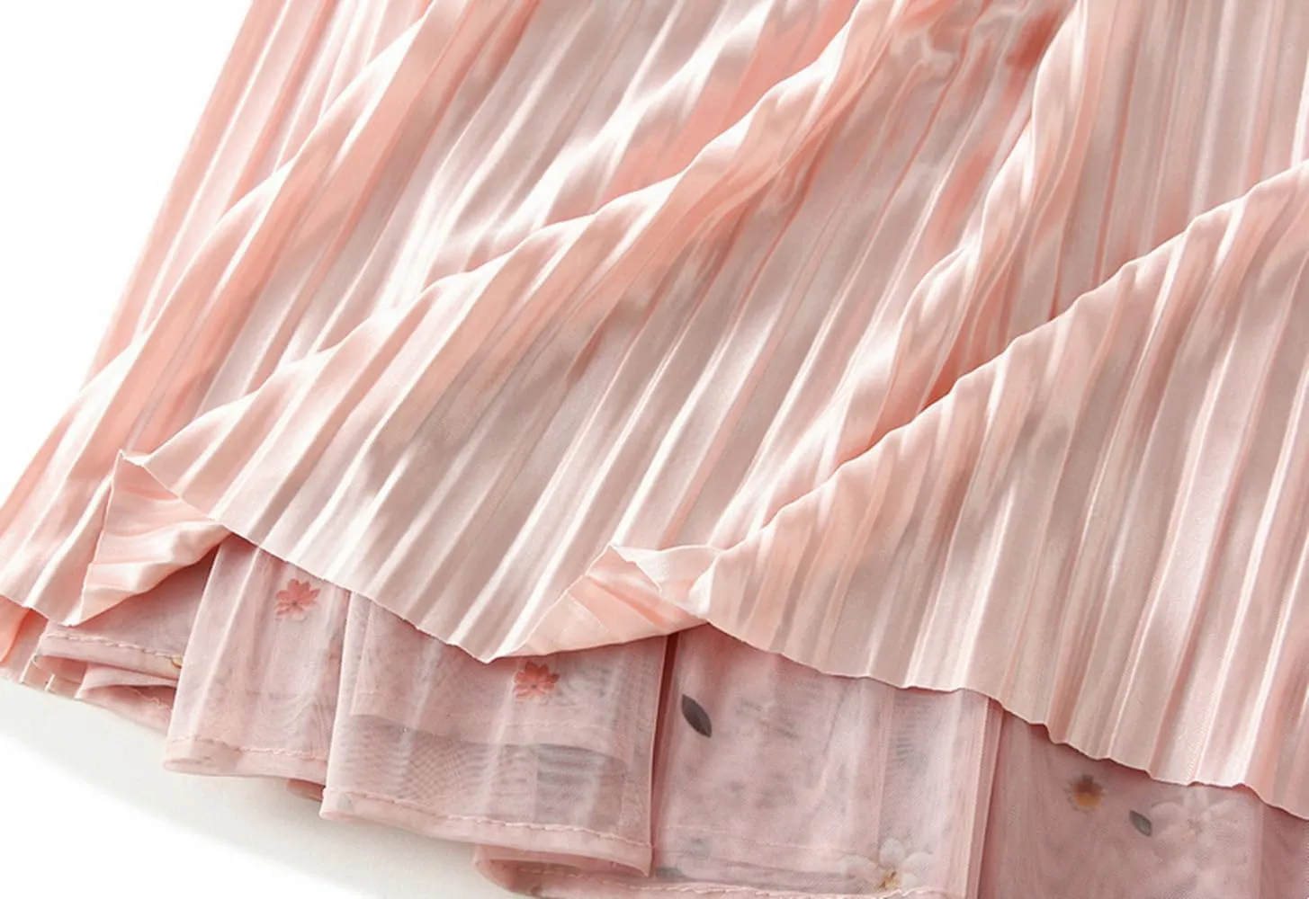 Womens Floral Print Maxi Skirts Elastic High Waist A Line Pleated Skirt Flowy Beach Long Skirt