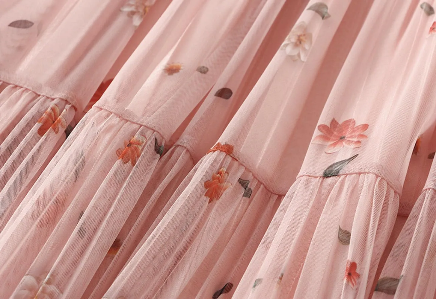 Womens Floral Print Maxi Skirts Elastic High Waist A Line Pleated Skirt Flowy Beach Long Skirt