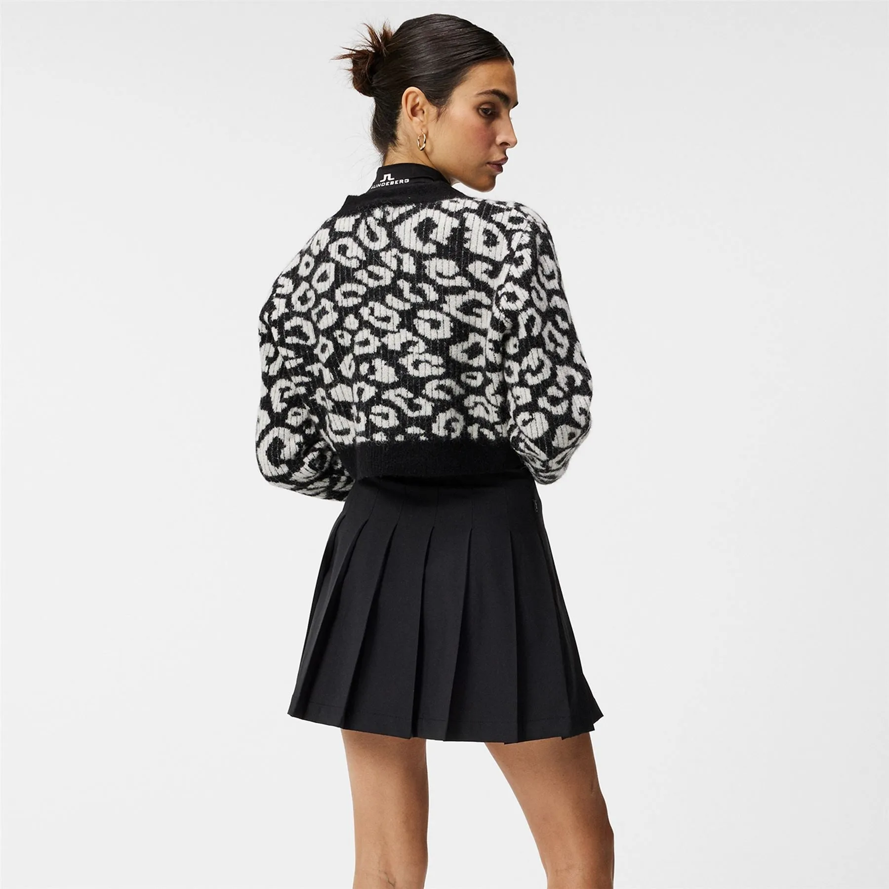 Womens Mallory Cropped Cardigan BW Leopard - W23