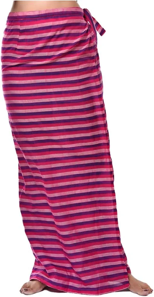 Women's Maxi Wrap Pure Cotton Handloom Lungi, Traditional Style, Multiple Colors