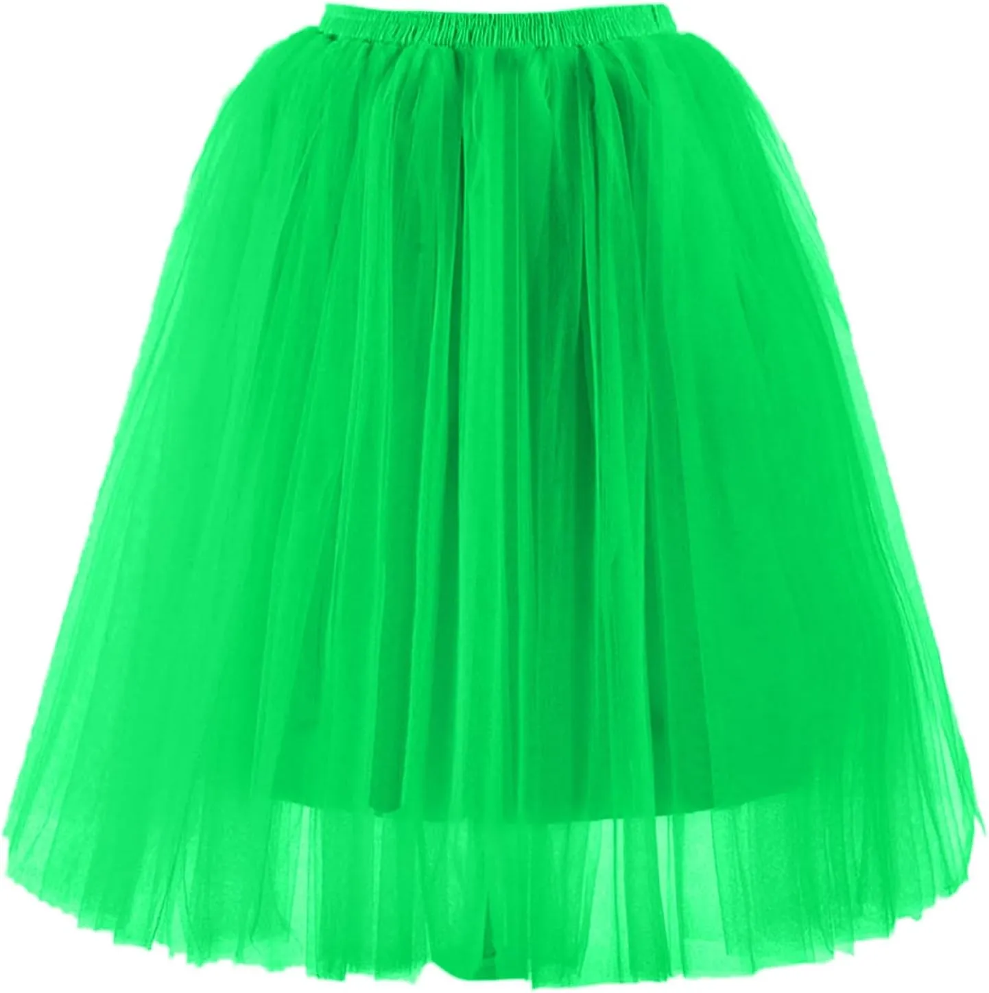 Womens Mesh Dress Prom Dress Bubble Party Skirt Pleated Petticoat Mesh Midi Skirt