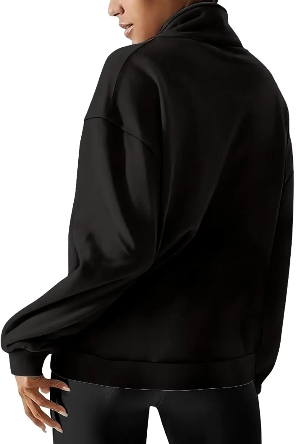 Womens Oversized Hoodie Half Zip UP Sweatshirt Graphic Sweaters for Women 2024 Fall Winter Size S-3XL