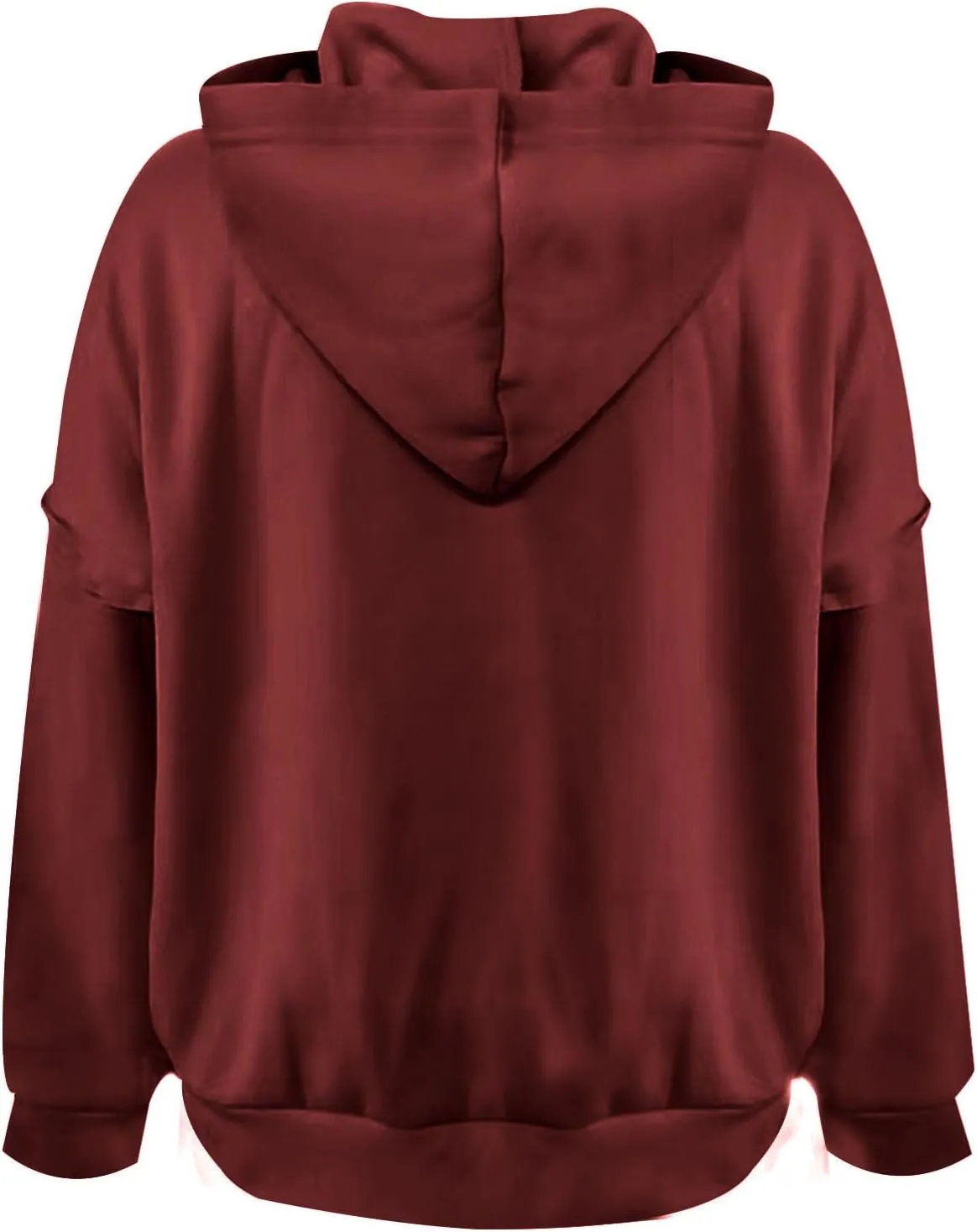 Womens Oversized Hoodies Trendy Loose Button v Neck Hooded Pullover Sweatshirt Fall Outfits 2024 Preppy Clothes