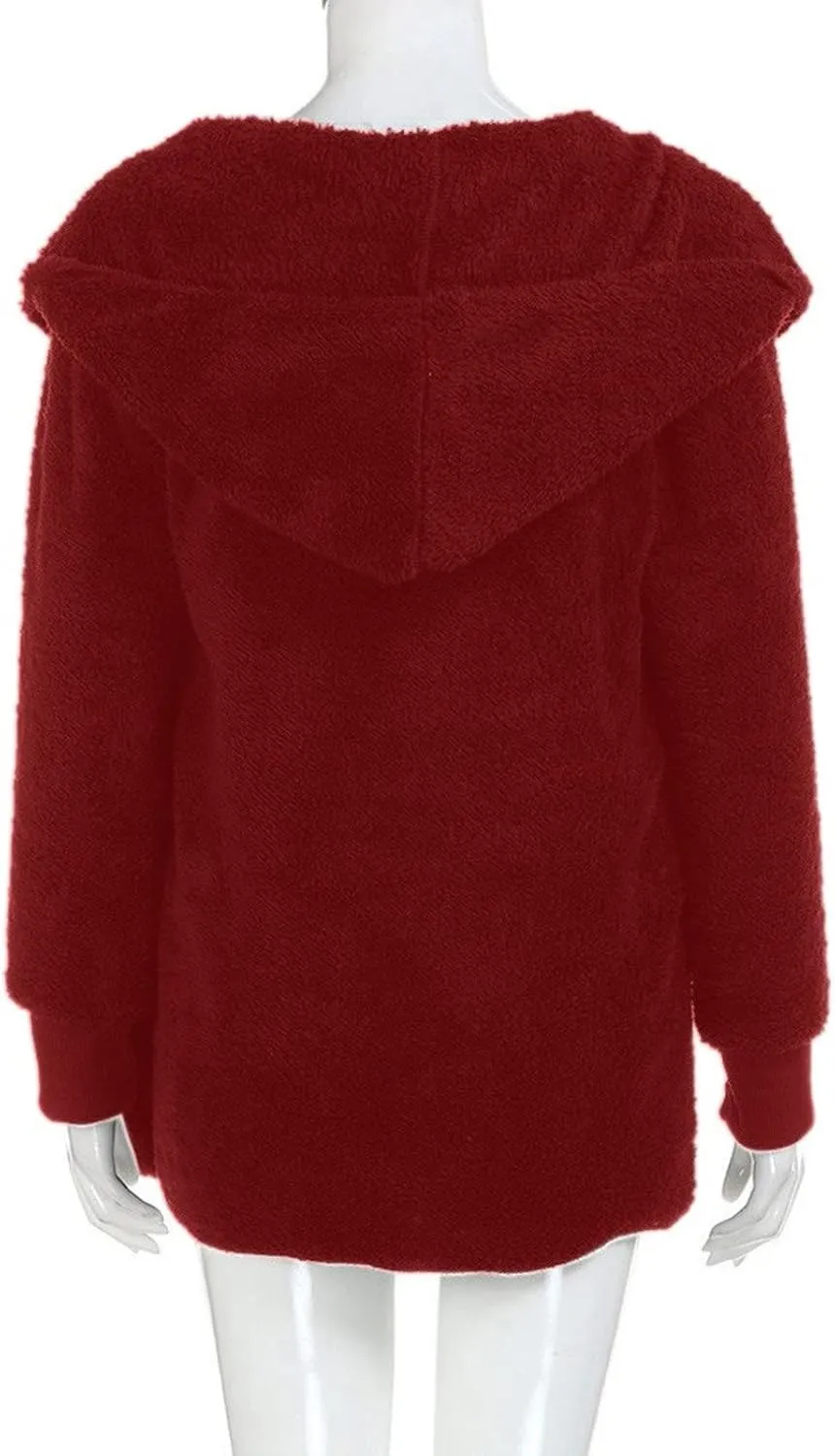 Womens Oversized Sherpa Jacket Baggy Fluffy Fuzzy Hoodie Jackets Comfy Plush Open Front Cardigan Outwear with Pockets