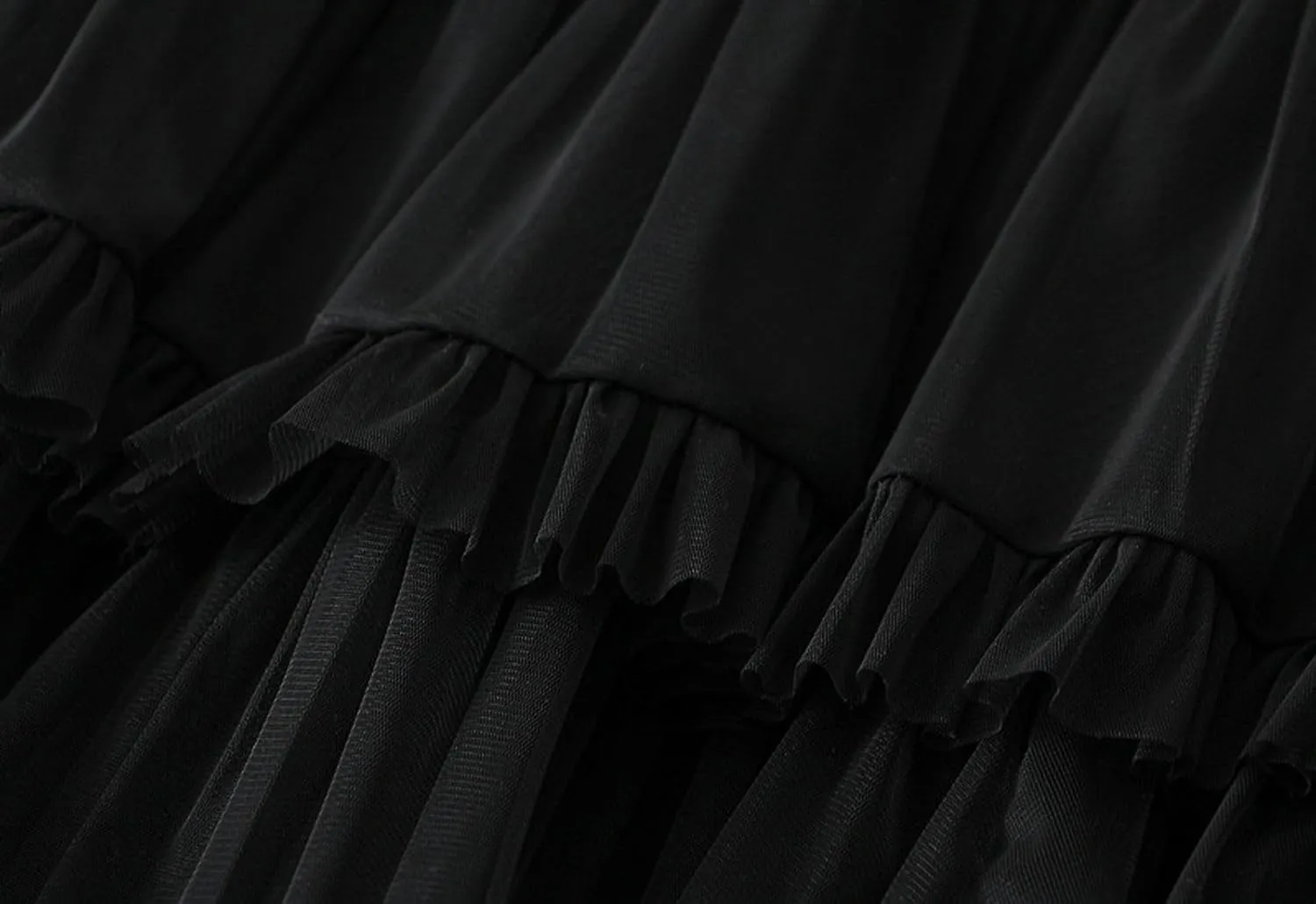 Womens Ruffle Tulle Skirts High Waist Fairy Cake Skirt Pleated Midi Tutu Skirts 2025 Summer Mesh Layered A-line Skirt