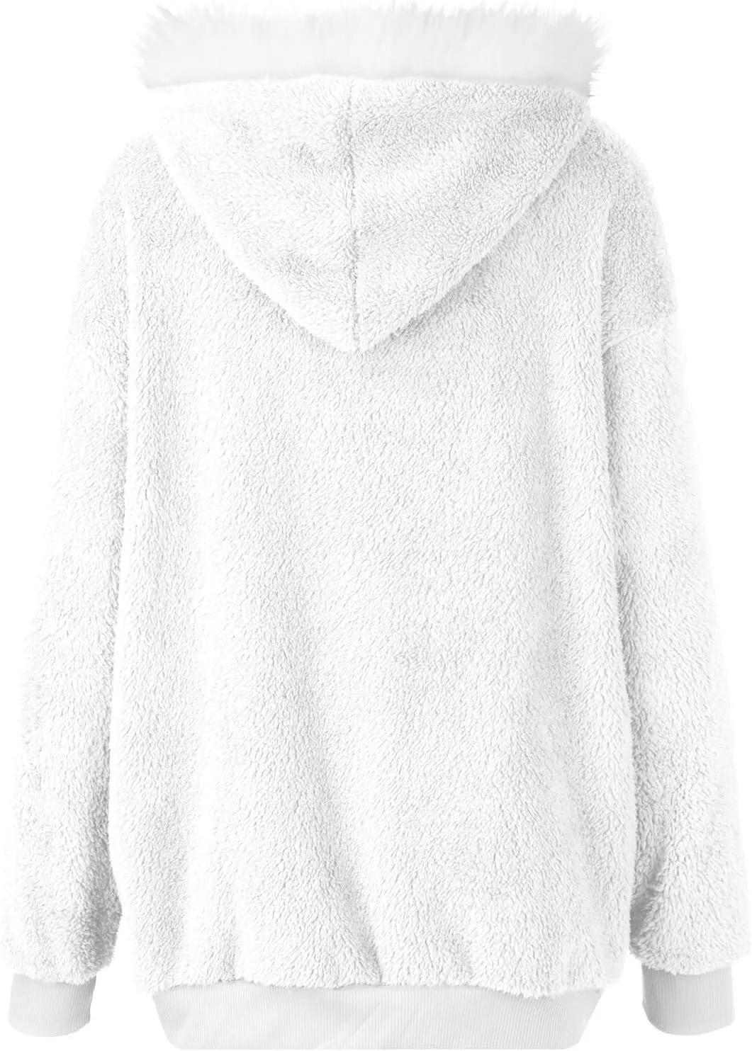 Womens Sherpa Jacket Fuzzy Plus Size Zip Up Hoodie Soft Comfy Fleece Lined Winter Coat with Pockets Warm Outerwear