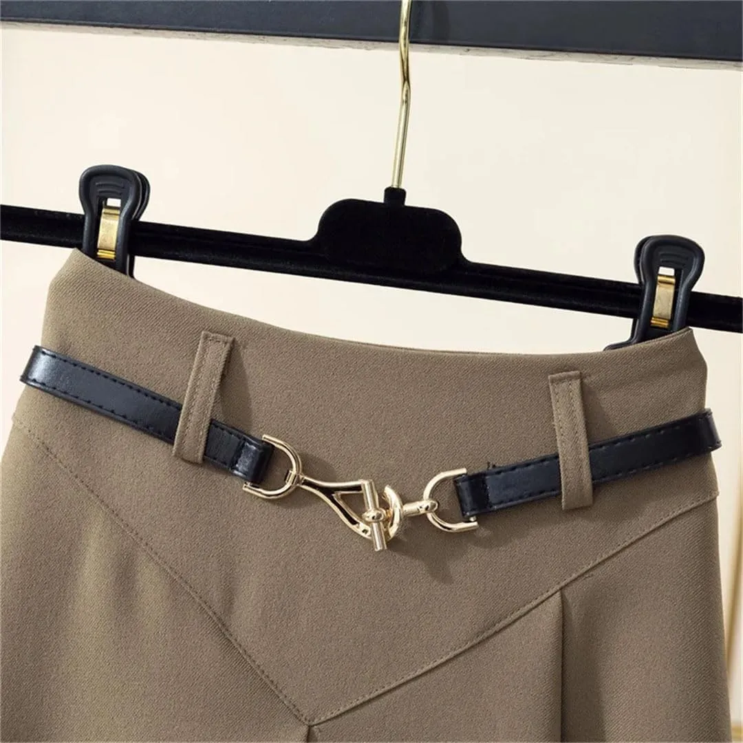 Women's Vintage High Waist Pleated Skirt Korean Style Office Elegant and Comfortable A-Line Midi Skirt