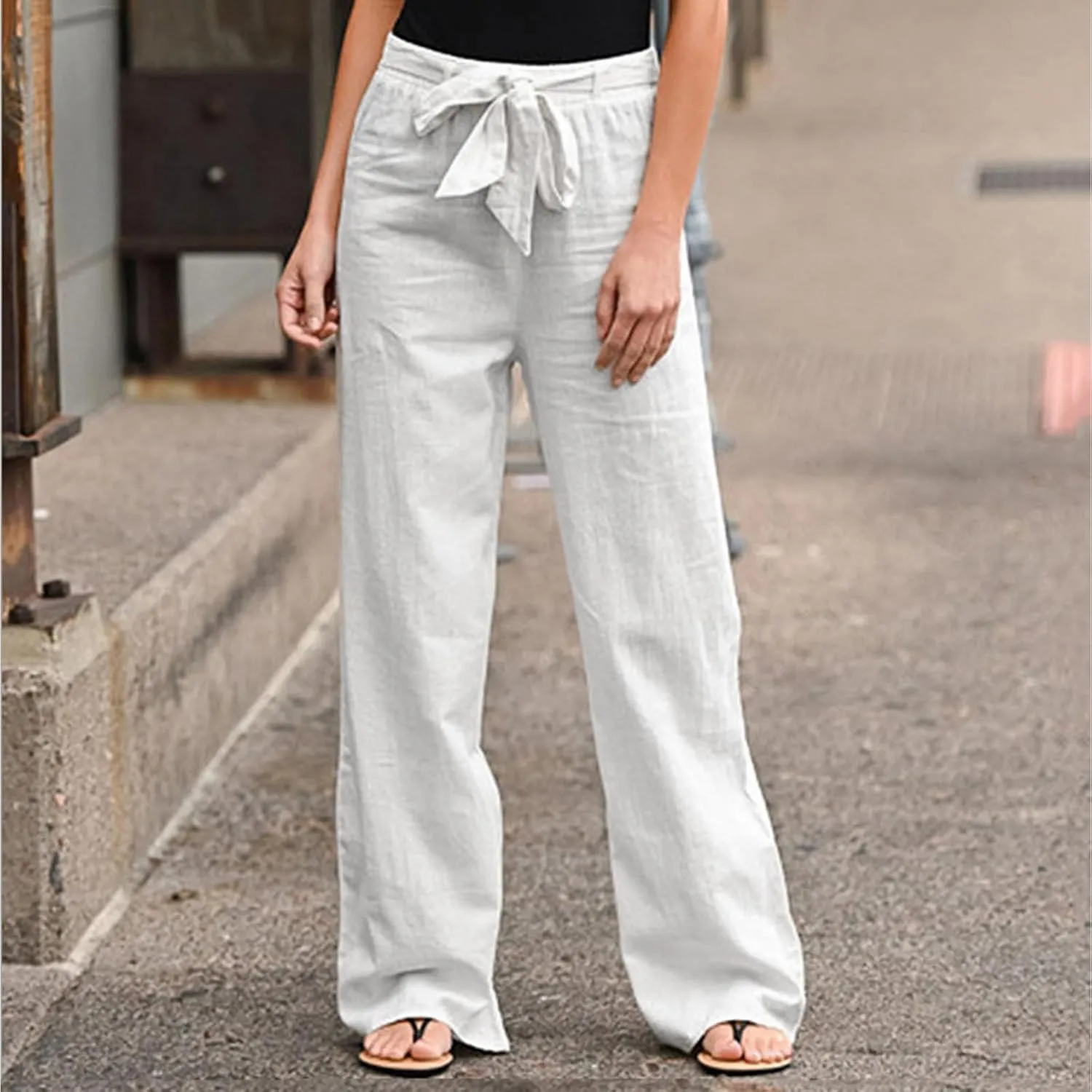 Women's Wide Leg Sweatpants Winter Compression Hiking Sweatpants with Pockets Flare Leggings High Waisted
