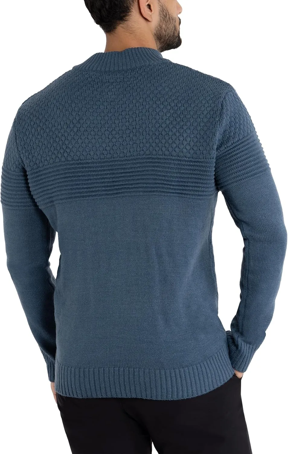 X RAY Mens Quarter Zip Pullover Sweater, Slim Fit Knit Long Sleeve Polo Quarter Zip Pullover Golf Sweatshirt for Men