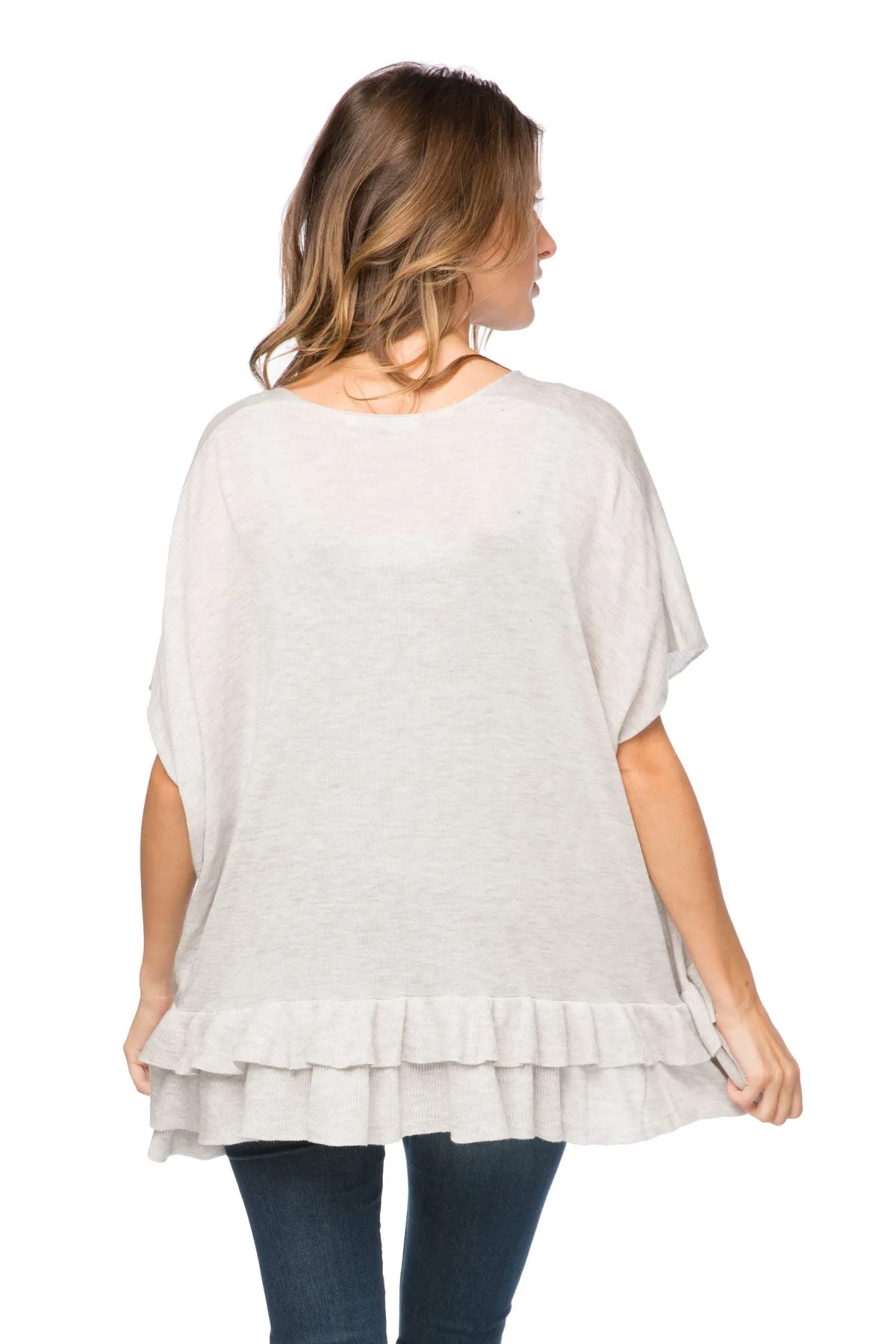 Zen Blend Nora Ruffle Tunic Sweater