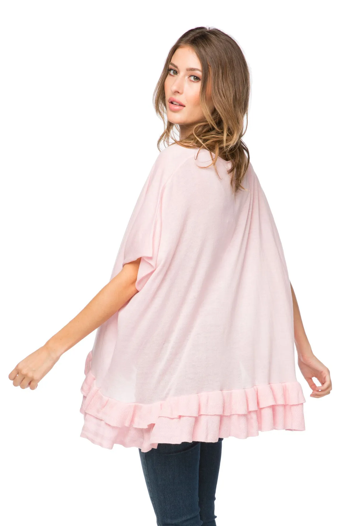 Zen Blend Nora Ruffle Tunic Sweater