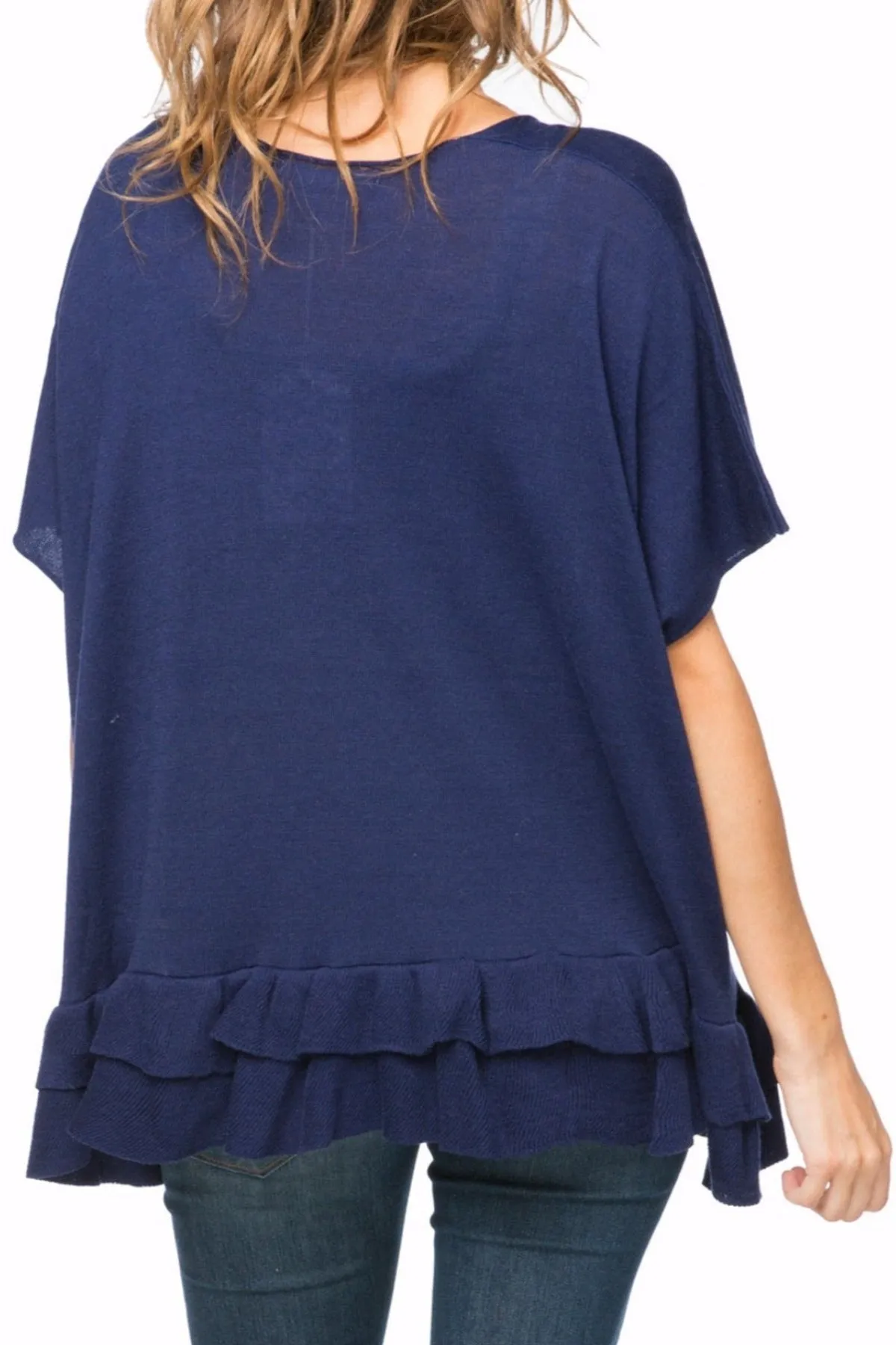 Zen Blend Nora Ruffle Tunic Sweater