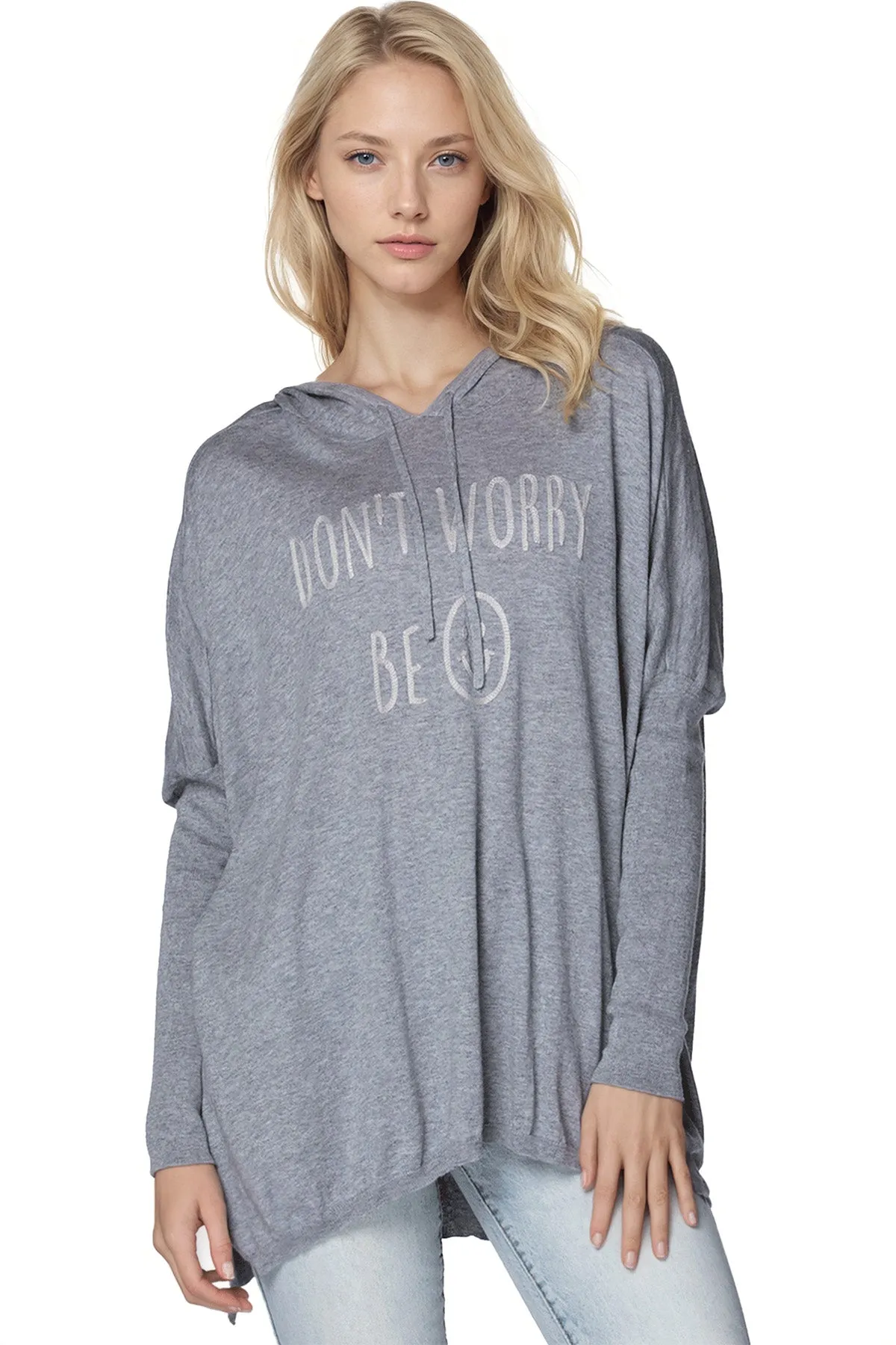 Zen "Reese" Hoodie Pullover - Don't Worry Be Happy Embroidery
